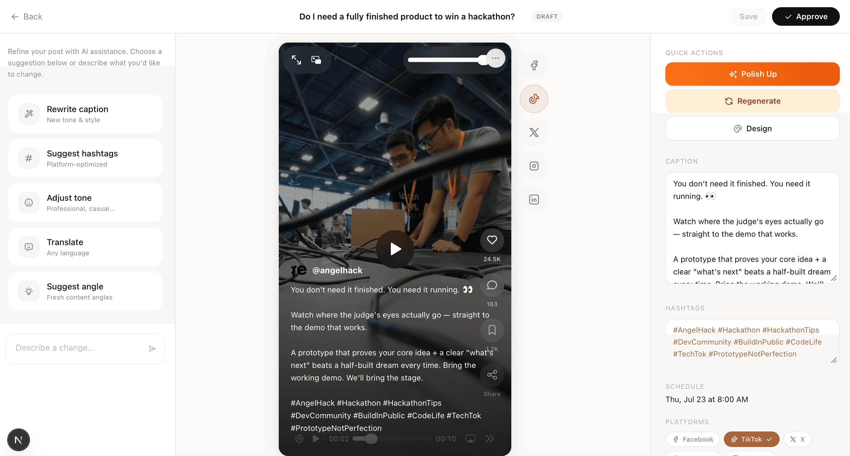 TribeSocial post editor